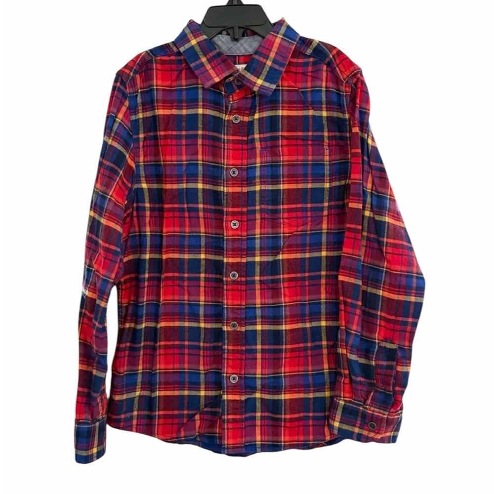 Cat & Jack Boys Long Sleeve Flannel Shirt Size Medium (8/10) Like New